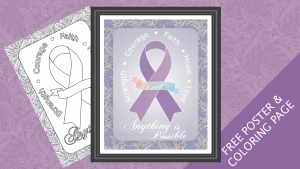 FREE Cancer Awareness Ribbon Poster and Coloring Page Printable Download